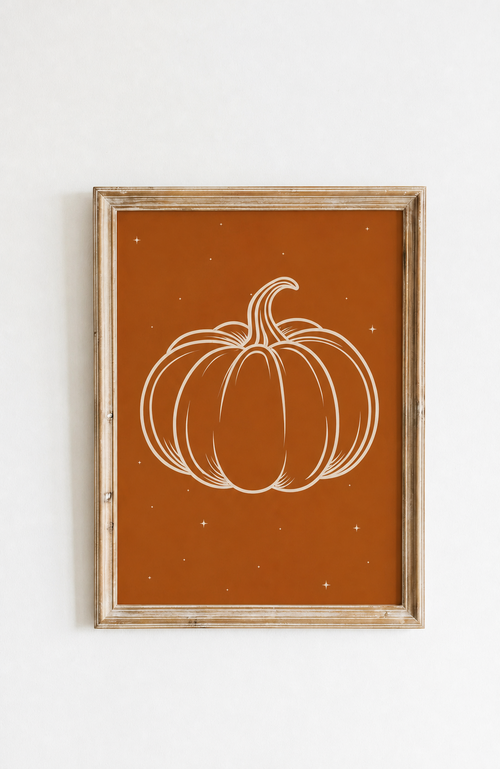 Autumn Pumpkin Poster mit Kürbisillustration in Terrakotta