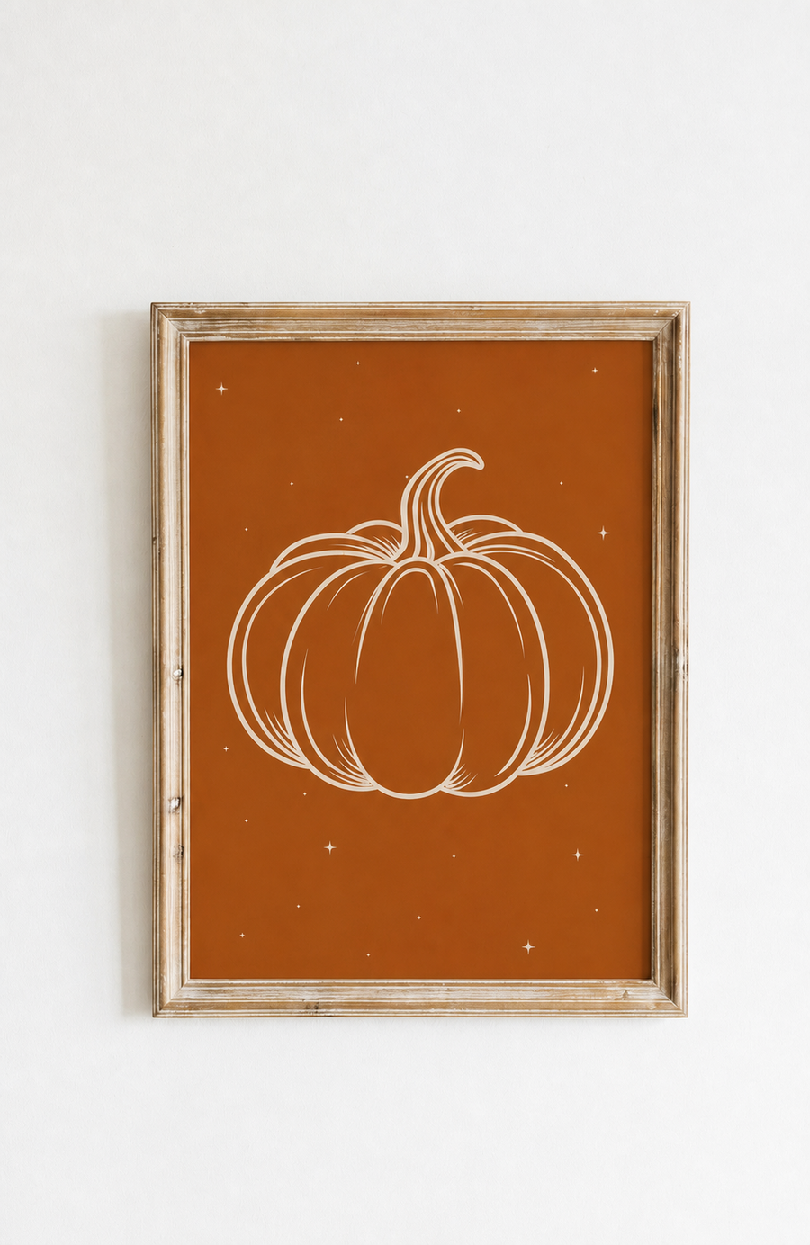 Autumn Pumpkin Poster mit Kürbisillustration in Terrakotta