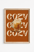 Cozy Autumn Drink Poster mit warmem Getränk und Zimt