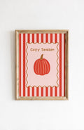 Cozy Season Pumpkin Poster in Rosa und Rot